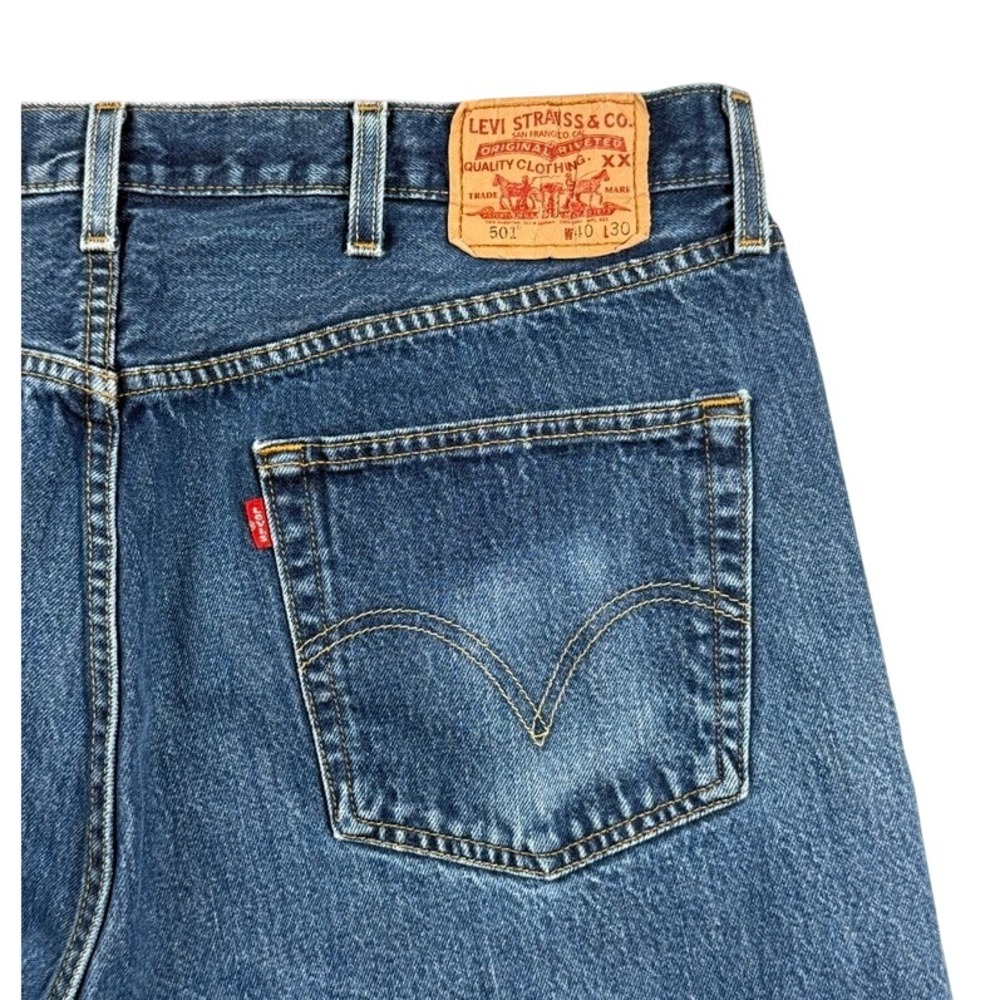 Vtg Levis 501 Original Fit Blue Denim Jeans Button Fly Straight Leg Mens 40x30